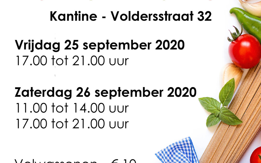 Afhaal spaghettislag op vrijdag 25 en zaterdag 26 september